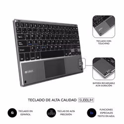 SUBBLIM SUB-KT2-BTP001 clavier pour tablette Noir, Gris Bluetooth QWERTY Espagnole - Vue supplémentaire 5