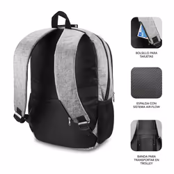 SUBBLIM SUB-BP-1UL0001 sac à dos Gris Oxford