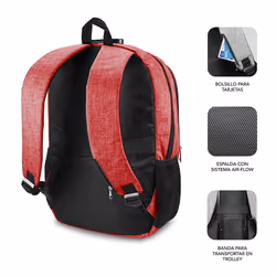 SUBBLIM SUB-BP-1UL0002 sac à dos Rouge Oxford