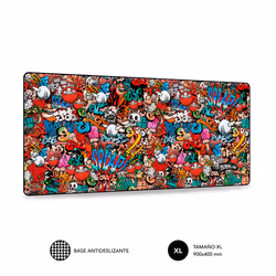 SUBBLIM SUB-MP-01PUW02, Multicolore, Motif, Néoprène, Caoutchouc, Base antidérapante, Tapis de souris de jeu