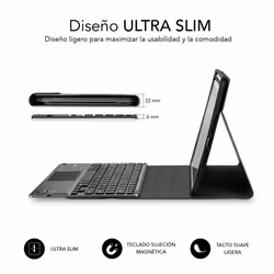 SUBBLIM FUNDA + TECLADO TABLET IPAD PRO BLUETOOTH 11'' TOUCHPAD BLACK Noir, Gris Bluetooth/Micro-USB QWERTY Espagnole