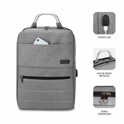 SUBBLIM MOCHILA ELITE AIR PADDING 15.6'' GREY sac à dos Sac à dos normal Gris Polyester