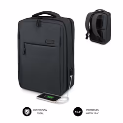 SUBBLIM MOCHILA TRAVELLER AIR PADDING 15.6'' GREY, Ville, Unisexe, 39,6 cm (15.6"), Compartiment pour Notebook, Polyester