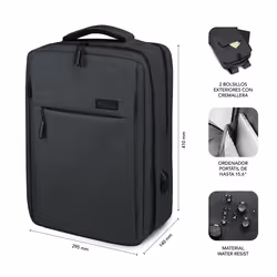 SUBBLIM MOCHILA TRAVELLER AIR PADDING 15.6" GREY sac à dos Sac à dos normal Gris Polyester - Vue supplémentaire 4