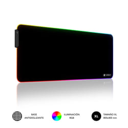 SUBBLIM SUBMP-02RGB01 tapis de souris Tapis de souris de jeu Noir