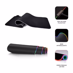 SUBBLIM SUBMP-02RGB01 tapis de souris Tapis de souris de jeu Noir