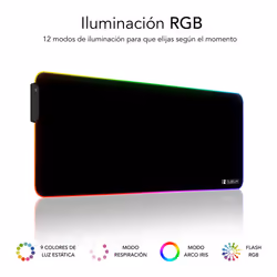 SUBBLIM SUBMP-02RGB01 tapis de souris Tapis de souris de jeu Noir