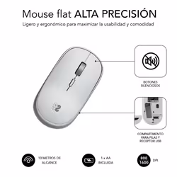 SUBBLIM SUBMO-RFM0001 souris Ambidextre RF sans fil Optique 1600 DPI - Vue supplémentaire 4