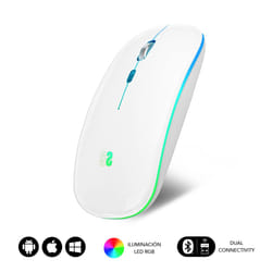 SUBBLIM SUBMO-LDFLAT2 souris Ambidextre RF Wireless + Bluetooth + USB Type-A Optique 1600 DPI