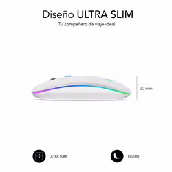SUBBLIM SUBMO-LDFLAT2 souris Ambidextre RF Wireless + Bluetooth + USB Type-A Optique 1600 DPI - Vue supplémentaire 4