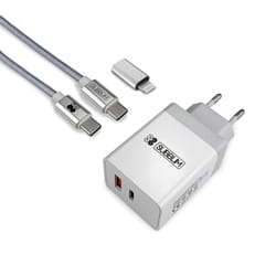 SUBBLIM SUBCHG-3WPD10 chargeur d'appareils mobiles Universel Argent, Blanc Secteur Charge rapide Intérieure