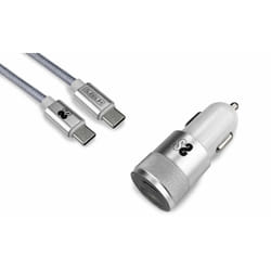 SUBBLIM SUBCHG-5CPD10 chargeur d'appareils mobiles Smartphone Argent Allume-cigare, USB Charge rapide Auto