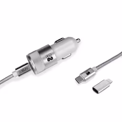 SUBBLIM SUBCHG-5CPD10 chargeur d'appareils mobiles Smartphone Argent Allume-cigare, USB Charge rapide Auto