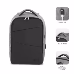 SUBBLIM MOCHILA SECURE V2 AP ANTIROBO 16'' GRIS 16" Sac à dos Noir, Gris