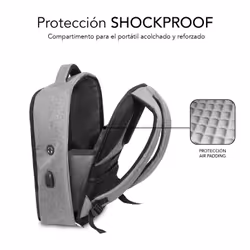 SUBBLIM MOCHILA SECURE V2 AP ANTIROBO 16'' GRIS 16" Sac à dos Noir, Gris - Vue supplémentaire 5