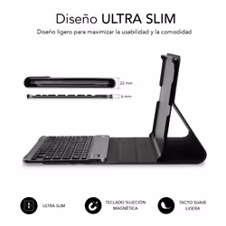 SUBBLIM SUBKT3-BTS055 clavier pour tablette Noir, Gris Bluetooth QWERTY Espagnole
