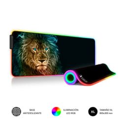 SUBBLIM SUBMP-02RGB10 tapis de souris Tapis de souris de jeu Noir, Multicolore