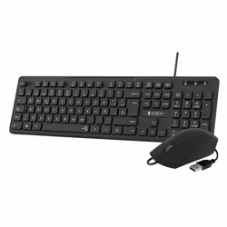 SUBBLIM SUBKBC-CSSK01, Avec fil, USB, Clavier à membrane, QWERTY, Noir, Souris incluse
