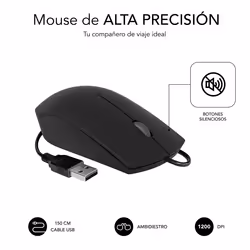 SUBBLIM SUBKBC-CSSK01 clavier Souris incluse USB QWERTY Espagnole Noir - Vue supplémentaire 5
