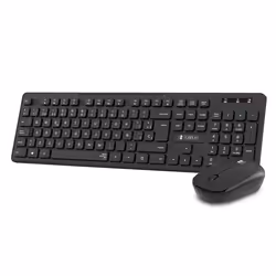 SUBBLIM SUBKBC-CSSW10, Avec fil, RF sans fil, Clavier à membrane, QWERTY, Noir, Souris incluse