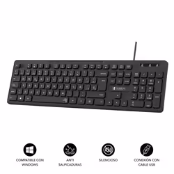 SUBBLIM SUBKBC-0SSK50 clavier USB QWERTY Espagnole Noir