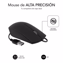 SUBBLIM SUBMO-B2BS001 souris Ambidextre USB Type-A Optique 1200 DPI