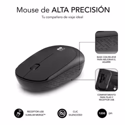 SUBBLIM SUBMO-B2SW010 souris Ambidextre RF sans fil Optique 1200 DPI