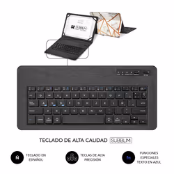 SUBBLIM SUBKT5-BTTW10 clavier pour tablette Multicolore Bluetooth QWERTY Espagnole - Vue supplémentaire 5