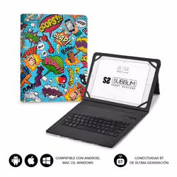 SUBBLIM SUBKT5-BTTC20 clavier pour tablette Multicolore Bluetooth QWERTY Espagnole