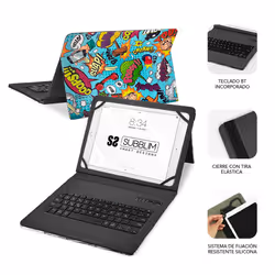 SUBBLIM SUBKT5-BTTC20 clavier pour tablette Multicolore Bluetooth QWERTY Espagnole