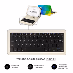 SUBBLIM FUNDA + TECLADO TABLET KEYTAB USB TRIANGULOS Multicolore Micro-USB QWERTY Espagnole - Vue supplémentaire 5