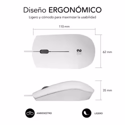 SUBBLIM SUBMO-B2BS002 souris Ambidextre USB Type-A Optique 1200 DPI