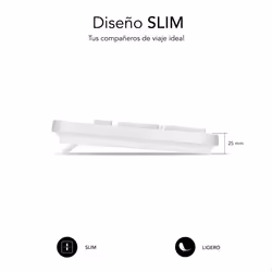 SUBBLIM SUBKBC-0SSK51 clavier USB QWERTY Espagnole Noir, Blanc