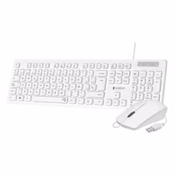 SUBBLIM SUBKBC-CSSK02, Avec fil, USB, Clavier à membrane, QWERTY, Blanc, Souris incluse