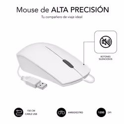 SUBBLIM SUBKBC-CSSK02 clavier Souris incluse USB QWERTY Espagnole Blanc - Vue supplémentaire 5