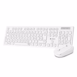 SUBBLIM SUBKBC-CSSW11, Avec fil, RF sans fil, Clavier à membrane, QWERTY, Blanc, Souris incluse