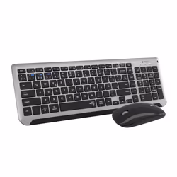 SUBBLIM SUBKBC-DCEP20, 98%, RF sans fil + Bluetooth, Commutateur de touche « ciseaux », QWERTY, Noir, Gris, Souris incluse