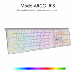 SUBBLIM SUBKB-3MIE300 clavier RF sans fil + Bluetooth QWERTY Espagnole Argent, Blanc - Vue supplémentaire 9