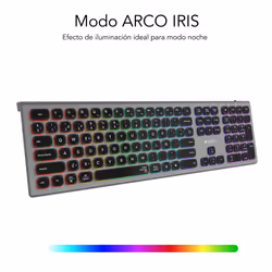 SUBBLIM SUBKB-3MIE310 clavier RF sans fil + Bluetooth QWERTY Espagnole Noir, Gris - Vue supplémentaire 9