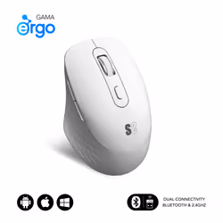 SUBBLIM SUBMO-EDCUR02, Droitier, Optique, Bluetooth + USB Type-A, 1600 DPI, Blanc