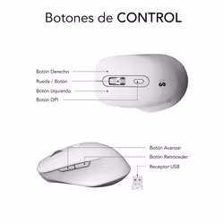 SUBBLIM SUBMO-EDCUR02 souris Universel Droitier Bluetooth + USB Type-A Optique 1600 DPI - Vue supplémentaire 6