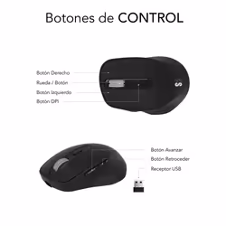 SUBBLIM RATON OPTICO DUAL COMFORT ERGO DUAL BATERIA NEGRO souris Universel Droitier Bluetooth + USB Type-A Optique 2400 DPI - Vue supplémentaire 6