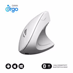 SUBBLIM RATON OPTICO DUAL GLIDE VERTICAL ERGO DUAL BATERIA BLANCO, Droitier, Conception verticale, Optique, Bluetooth + USB T ...