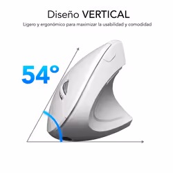 SUBBLIM RATON OPTICO DUAL GLIDE VERTICAL ERGO DUAL BATERIA BLANCO souris Universel Droitier Bluetooth + USB Type-A Optique 1600 DPI - Vue supplémentaire 4