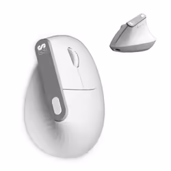 SUBBLIM SUBMO-EDNVW02, Droitier, Conception verticale, Optique, Bluetooth + USB Type-C, 4000 DPI, Blanc