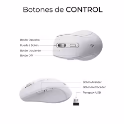 SUBBLIM SUBKBC-DCOPW1 clavier Souris incluse maison/bureau RF sans fil + Bluetooth QWERTY Espagnole Blanc - Vue supplémentaire 7