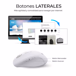 SUBBLIM SUBKBC-DCOPW1 clavier Souris incluse maison/bureau RF sans fil + Bluetooth QWERTY Espagnole Blanc - Vue supplémentaire 8