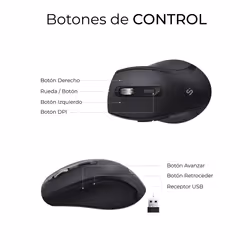 SUBBLIM SUBKBC-DCOPW2 clavier Souris incluse maison/bureau RF sans fil + Bluetooth QWERTY Espagnole Noir - Vue supplémentaire 7