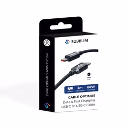 SUBBLIM SUBCAB-C06002 câble USB USB 2.0 2 m USB C Noir - Vue supplémentaire 6