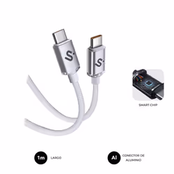 SUBBLIM SUBCAB-C06010, 1 m, USB C, USB C, USB 2.0, 0,48 Gbit/s, Blanc
